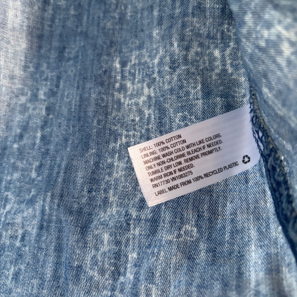 Mossimo Supply Co. Light Blue Patterned Button Do… - image 6